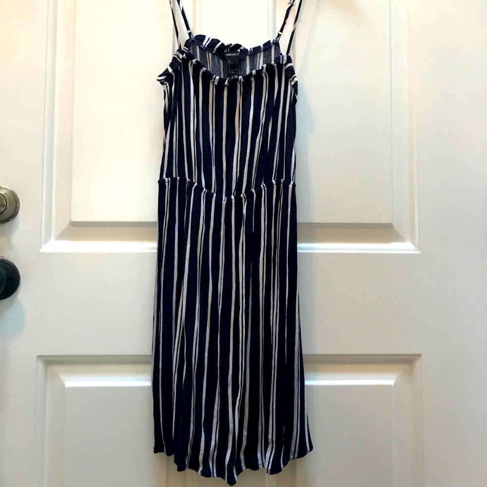 Blue- and White-Striped Dress